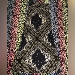 Navy floral printed maxi skirt